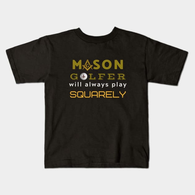 Mason Golfer Kids T-Shirt by Hermz Designs